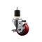 Service Caster 3'' Red Poly Swivel 1-7/8'' Expanding Stem Caster with Brake SCC-EX20S314-PPUB-RED-TLB-178 - alternate 1